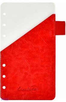 Разделитель для ежедневника (А6, пластик + карман, красный) (50300)