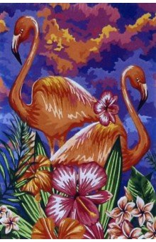 Рисование по номерам "Яркие фламинго" (30*40) (KA052)
