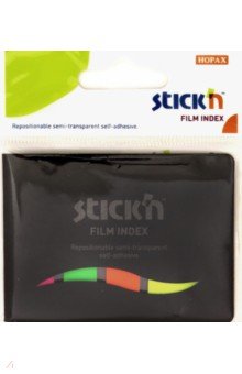 Закладки самоклеящиеся пластиковые (25 листов, 25x45 мм, 12x45 мм, 4 цвета) (21077)