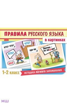 Правила русского языка в картинках. 1-2 классы. 24 карточки