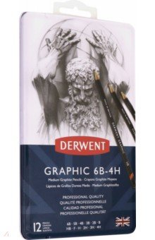 Набор чернографитных карандашей "Graphic Medium" (12 штук, 6B-4H) (34214)