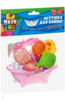 Набор игрушек для купания (пупс, ванночка, круг, русалка, осьминог, рыбка, уточка) (ВВ3365)