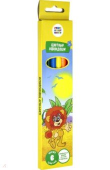 Набор цветных карандашей (6 штук) "Львенок и черепаха" (СМФ 13002)