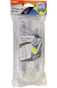 Готовальня "Deli Exam" голубой, пластик (EG30894)