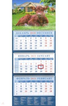 Календарь квартальный на 2021 год Год быка. Хорошее настроение (14103)