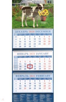 Календарь квартальный на 2021 год Год быка. Желаю счастья (14104)