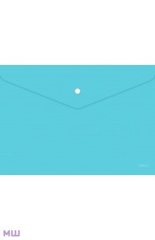 Папка-конверт пластиковая на кнопке "NEWtone Pastel Незабудка" А4 (AKк4_05025)