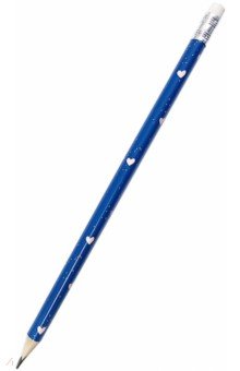 Карандаш чернографитный с ластиком "Синий" (BSW001-12-case)