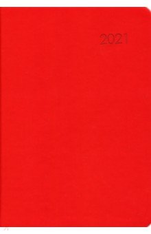 Ежедневник датированный на 2021 год (176 листов, А5), Красный, интегральный (ЕКП52117611)