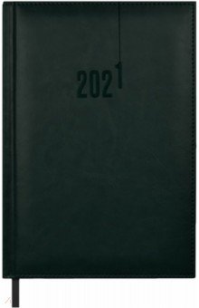 Ежедневник датированный на 2021 год "Сариф-эконом черный" (А5, 176 листов, твёрдый переплёт) (52314)