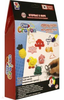 Clay Crayon Набор тесто-мелков 6 цветов по 30 гр (Т19007)
