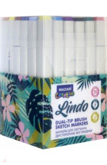 Маркеры для скетчинга 36 цвета LINDO Main+Pastel (M-15091-36)