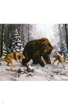 Рисование по номерам "Лайки и медведь. Данчурова Т.", 40х50 см (H084)
