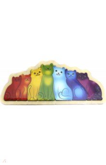 Развивающая доска "Разноцветные котята. Радуга" деревянная (7932)