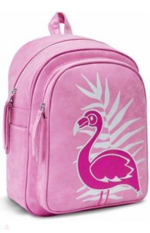 Рюкзак 35х26х16 см, розовый с фламинго (48372)