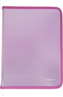 Папка для тетрадей пластик, на молнии, A4, розовая (671966)