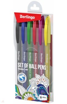 Ручки шариковые 6 цветов "Triangle 100T" (CBp_07006)