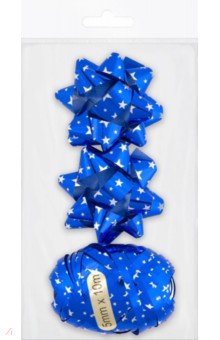 Набор для оформления подарков: бант+ лента синяя (83010)