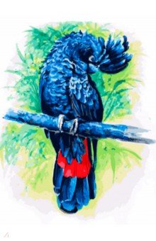 Живопись на холсте "Синий попугай", 30х40 см (362-AS)