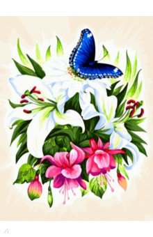 Живопись на холсте "Бабочка в ботаническом саду", 30х40 см (363-AS)