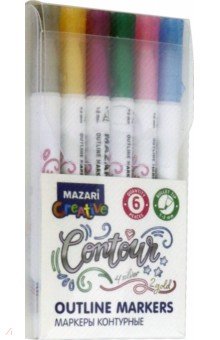 Набор маркеров-красок 6 цвета CONTOUR с контуром (M-6081-6)