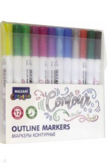 Набор маркеров-красок 12 цветов CONTOUR с контуром (M-6083-12)