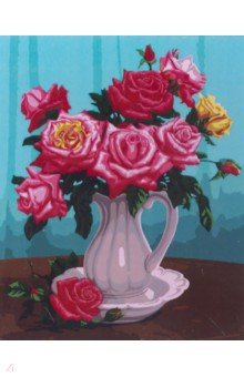 Рисование по дереву 40*50 Розы в белой вазе (FLA011)