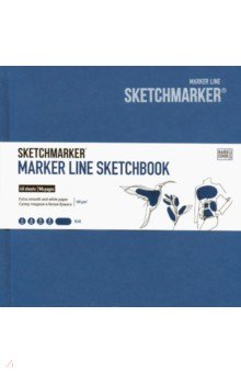 Скетчбук 48 листов, MARKER LINE 160г/м2 (MLHSQ/BLUE)