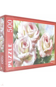 Puzzle-500 "Бело-розовые розы" (РУКП500-5889)
