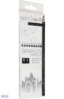 Скетч карандаши чернографитные "SKETCH&ART" 9 штук (21-0063)