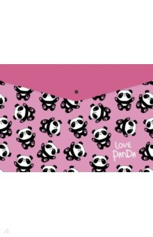 Папка для школьных тетрадей "Милые панды", пластиковая, А4 (56600)