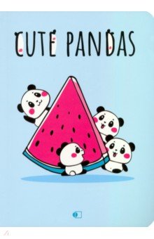 Блокнот "Прикольные панды, на арбузе", В6, 128 страниц