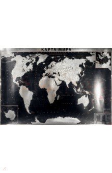 Интерьерная карта Мира (политическая) (SILVER)
