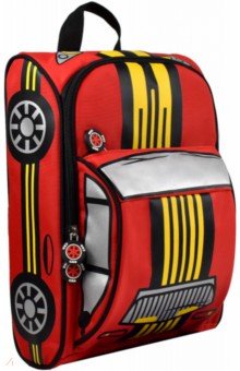 Рюкзак детский "Красная машина", полиэстер, 24х33х13 см. (53738)