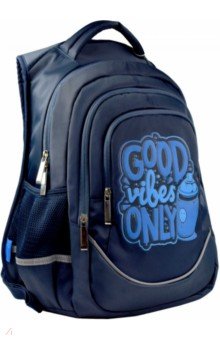 Рюкзак школьный "Синий граффити", полиэстер, 27,5х43х13 см. (53771)
