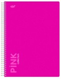 Тетрадь 96 листов, клетка "Pink" А4, с пластиковой линейкой-разделителем (83305)