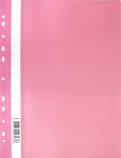 Папка-скоросшиватель, пластиковая, прозрачная, А4, розовая (AS4_00212)