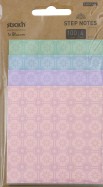 Блок для записей самоклеящийся "in Blooom" (100 листов, 4 пастельных цвета с рисунком) (28073)