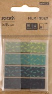 Закладки самоклеящиеся пластиковые (4 цвета по 20 листов, 45x12 мм, Z сложение) (28121)