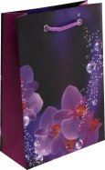 Пакет подарочный (цветы-орхидеи) (14х20х6,5 см)