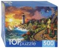 TOPpuzzle-500 "Прибрежный город и маяк" (ХТП500-4231)