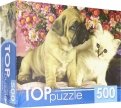 TOPpuzzle-500 "Щенок и котенок" (КБТП500-6800)