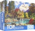 TOPpuzzle-500 "Домик у озера в горах" (ХТП500-6819)