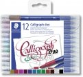 Фломастеры для письма и дизайна "Calligraph Duo" (12 цветов) (3005TB12)