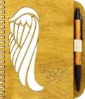 Блокнот деревянный с ручкой "Крыло" (40 листов, нелинованный)