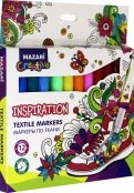Маркеры по ткани 12 цветов INSPIRATION (M-5013-12)