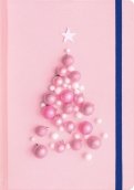 Блокнот "Pink Christmas tree", А5, клетка, 96 листов, с резинкой