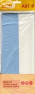 Бумага тишью шелковая перламутровая "Белоснежный и небесно-голубой" (10 листов, 2 цвета) (БПШ102271)