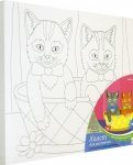 Холст с красками для рисования "Котята в корзинке", 25х30 см (Х-0315)