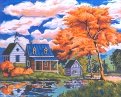 Рисование по номерам "Осень в деревне", 40х50 см (A076)